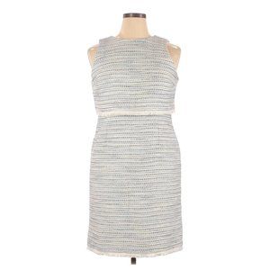 ANN TAYLOR Striped Tweed Sheath Dress sz 14P NEW